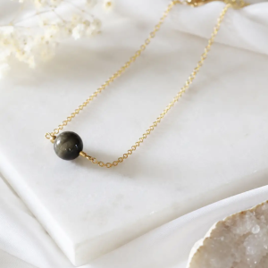 Gold Sheen Obsidian Necklace