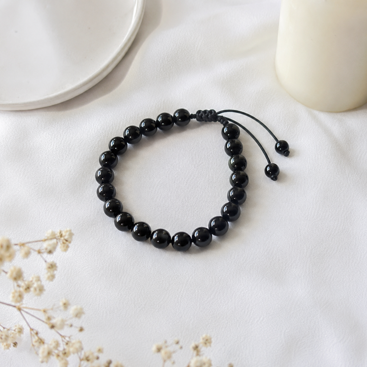 Bracelet en obsidienne noire
