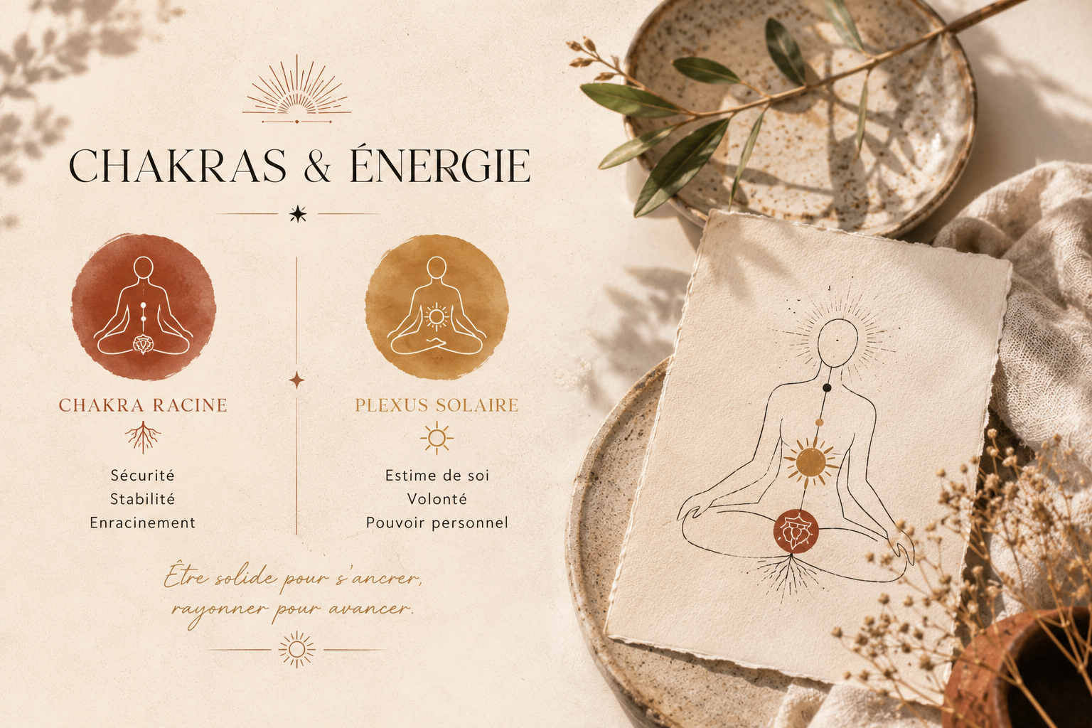L'obsidienne dorée travaille sur le chakra racine et le plexus solaire