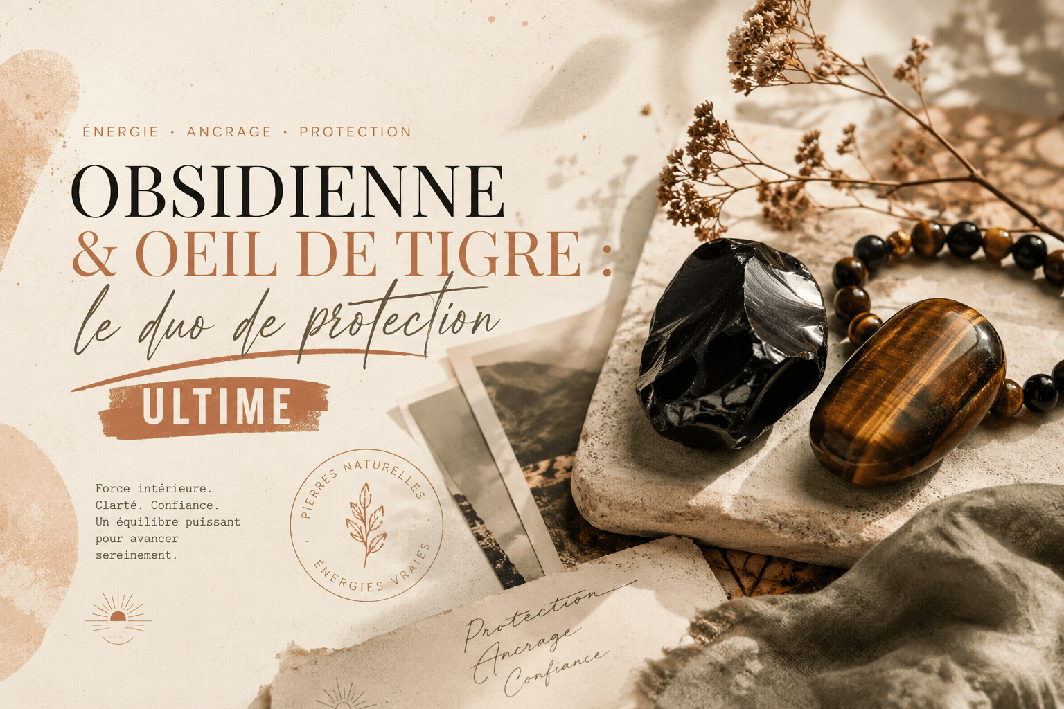 Obsidienne et œil de tigre : le duo de protection réuni en bracelet