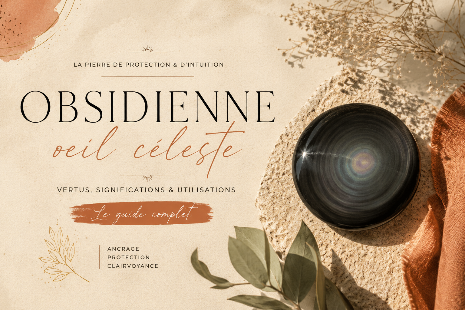 L'obsidienne œil céleste, un noir profond aux reflets bleutés