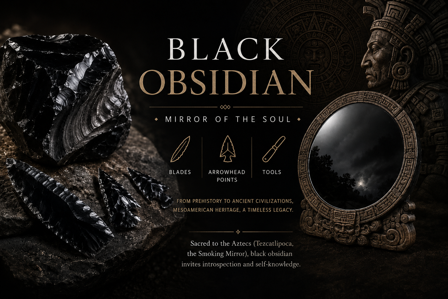 Polished, obsidian becomes a mirror
