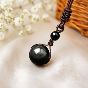 Rainbow Obsidian Sphere Pendant