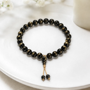Pulsera Obsidiana Dorada — Confianza & Luz Interior