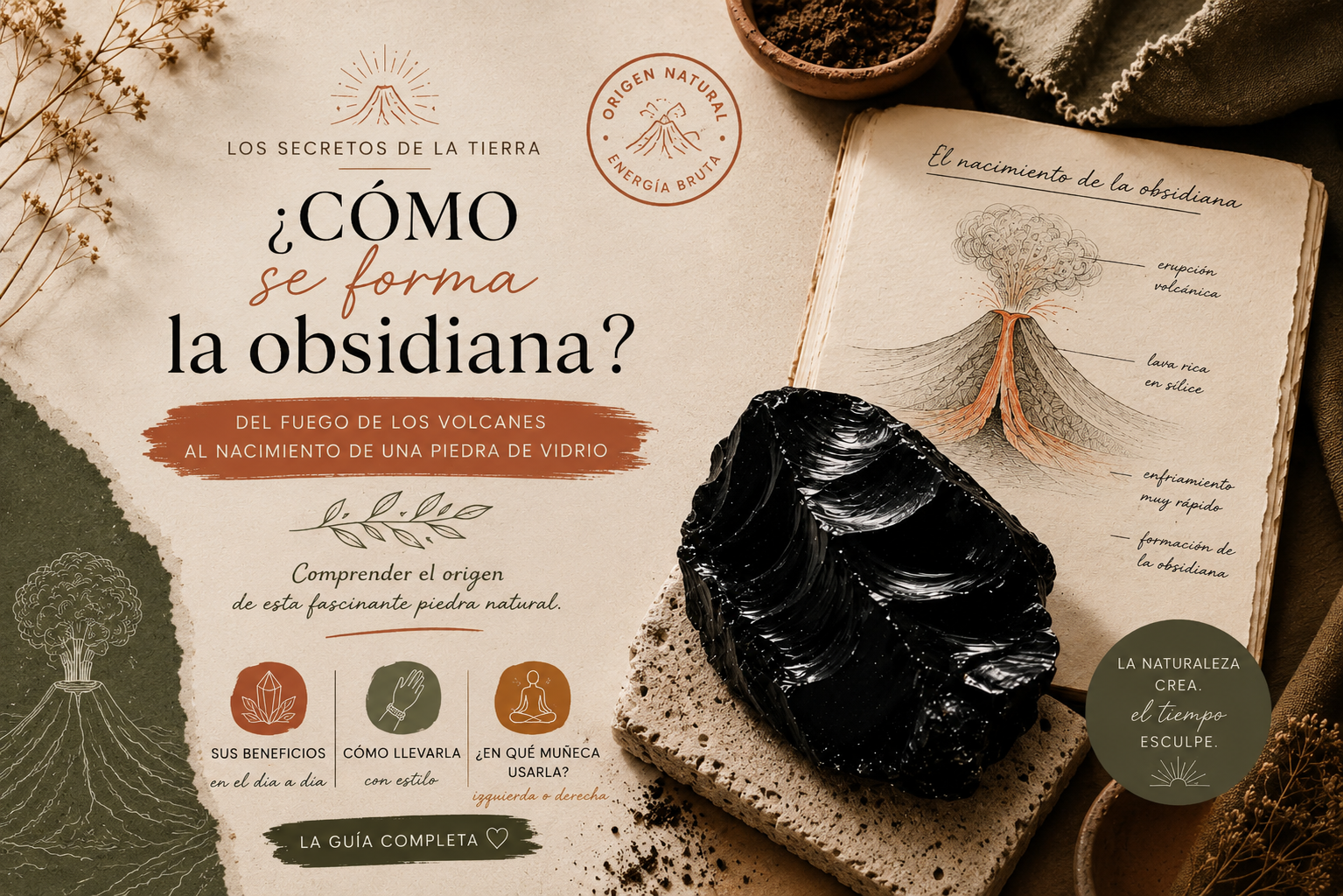 La obsidiana nace donde la lava se encuentre con el aire
