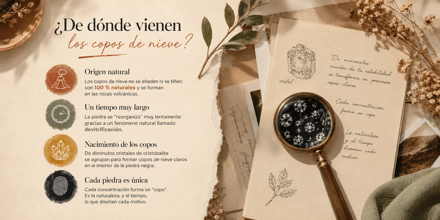 Primer plano de los copos de cristobalita de una obsidiana copo de nieve