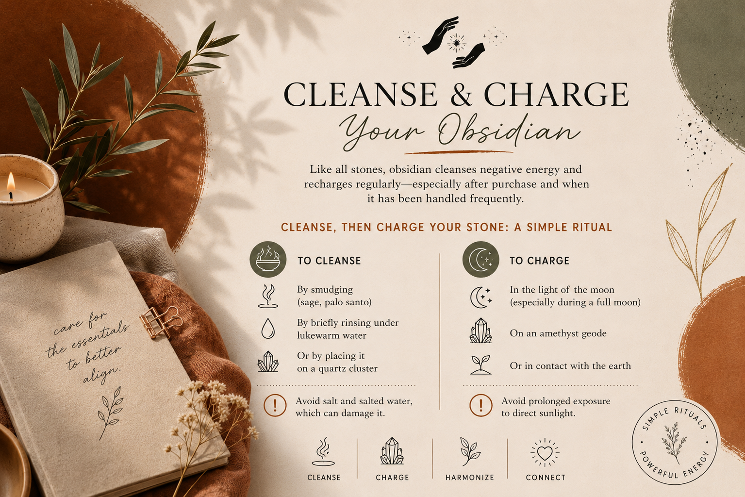 Cleanse, then charge—a gentle ritual
