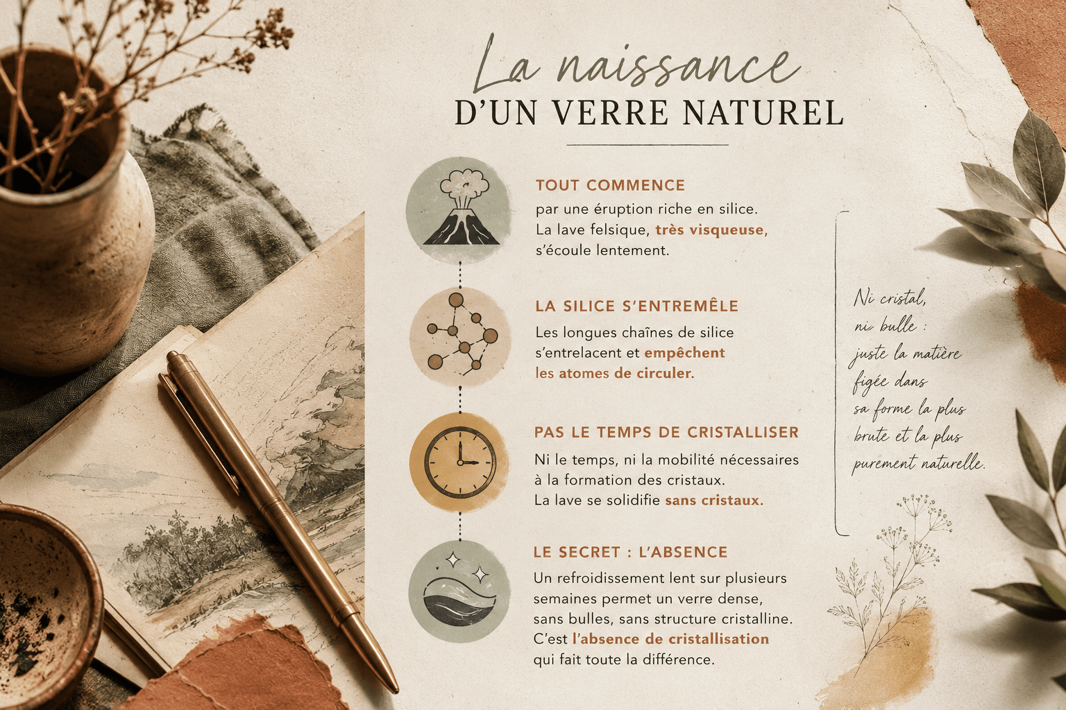 Comment se Forme l'Obsidienne ? Tout commence par une éruption riche en silice