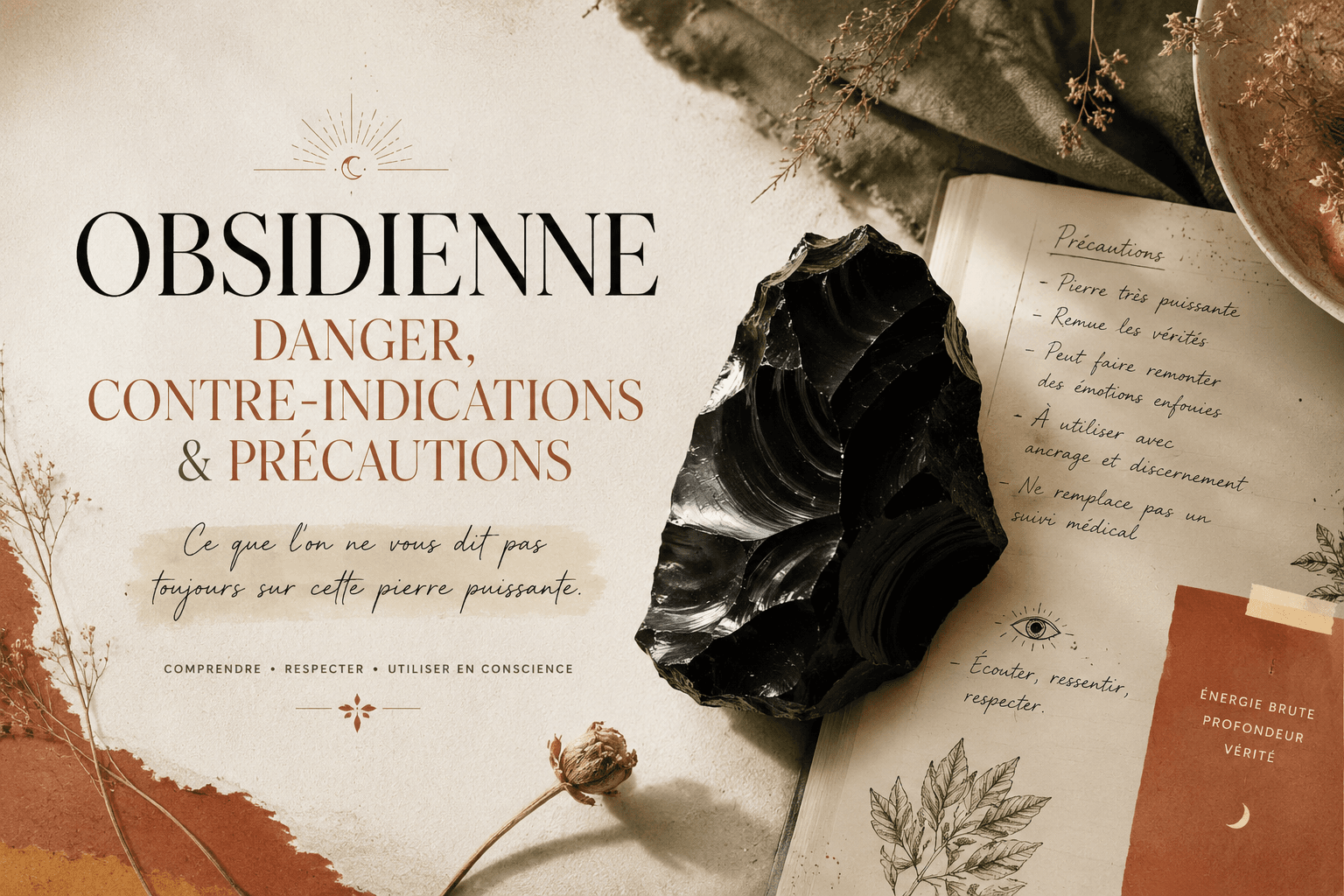 Obsidienne noire : faire le point sur les dangers et précautions