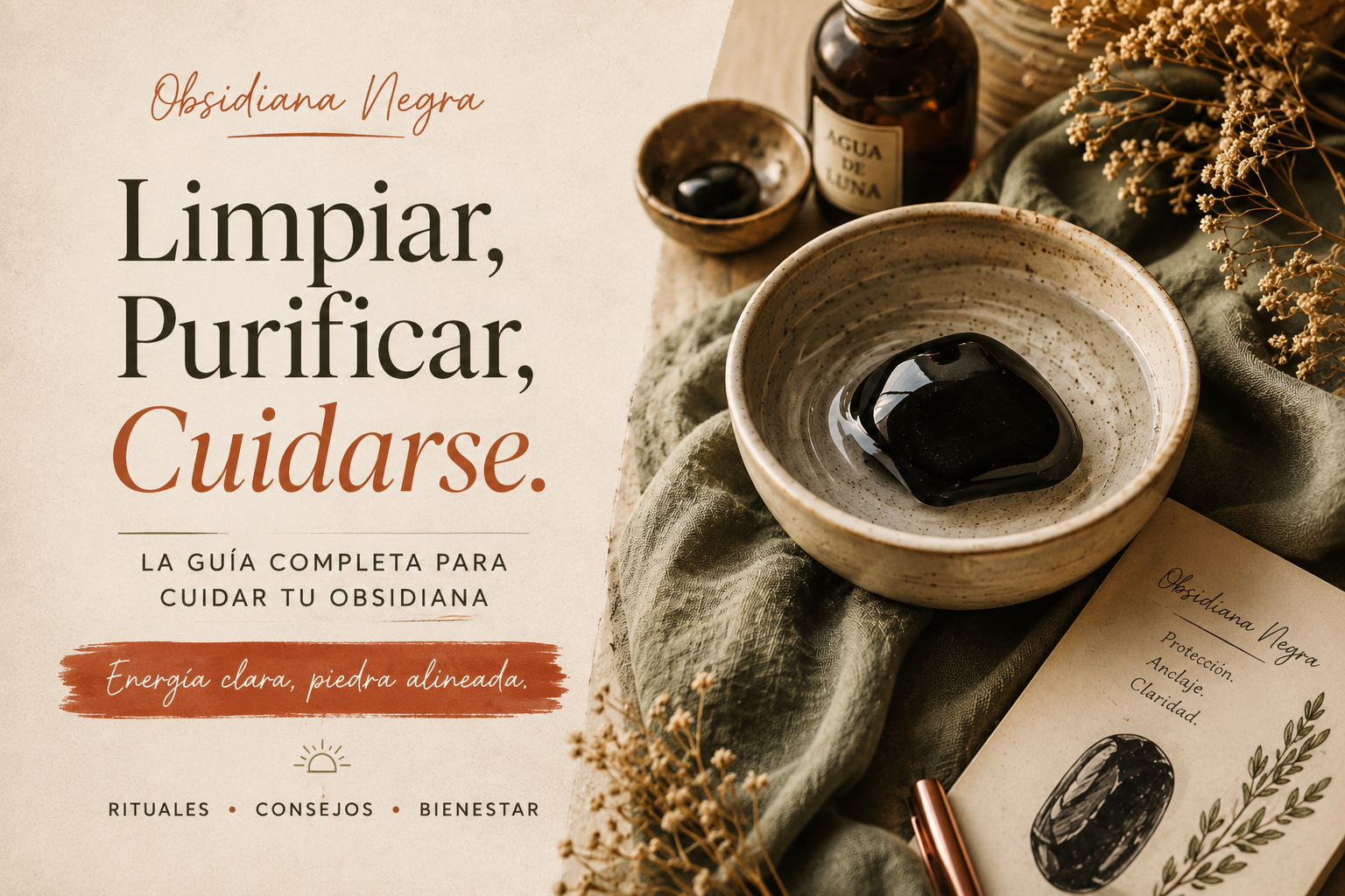 Limpieza y cuidado de una joya en obsidiana