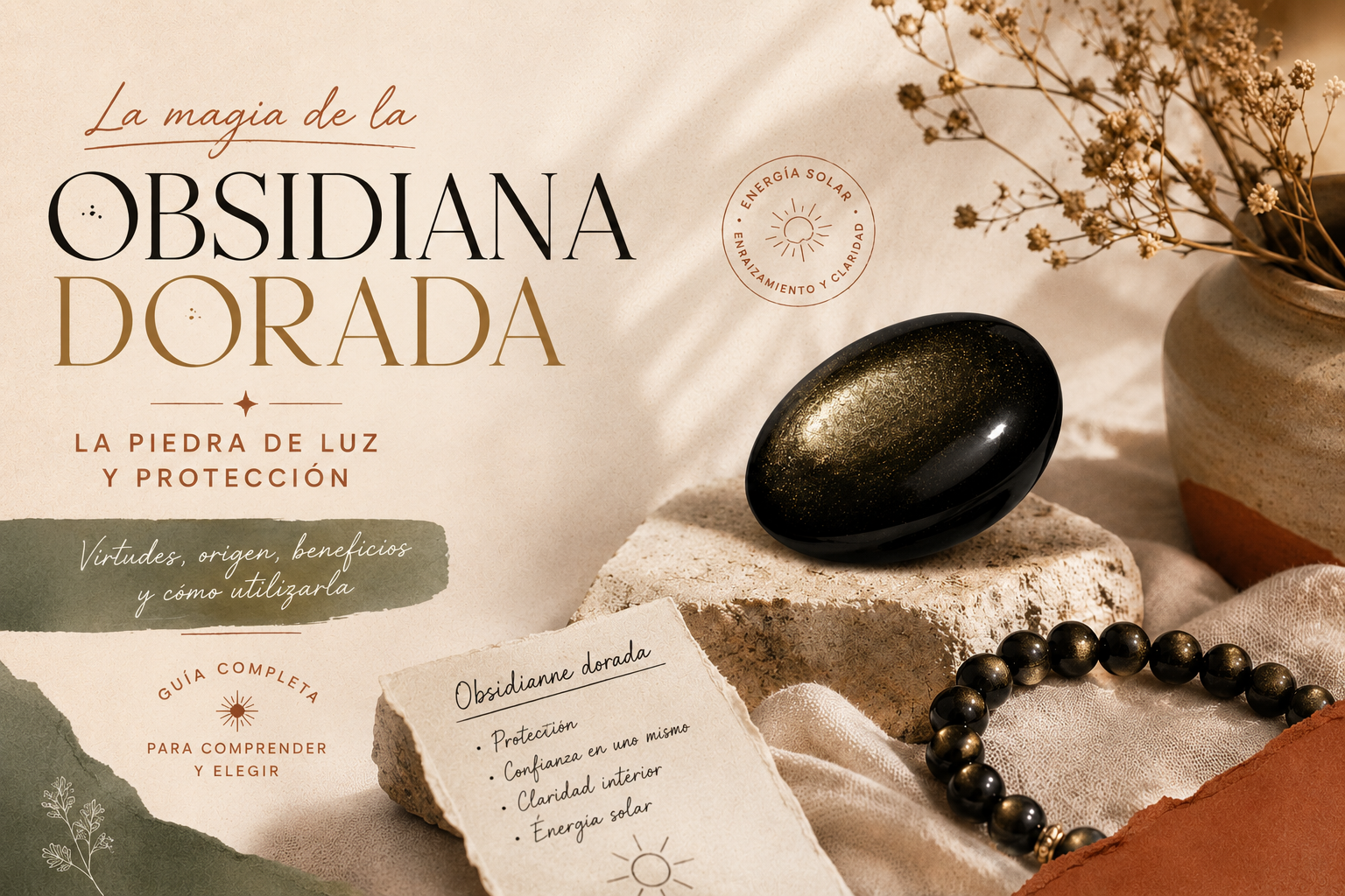 La obsidiana dorada, un negro atravesado por un velo luminoso