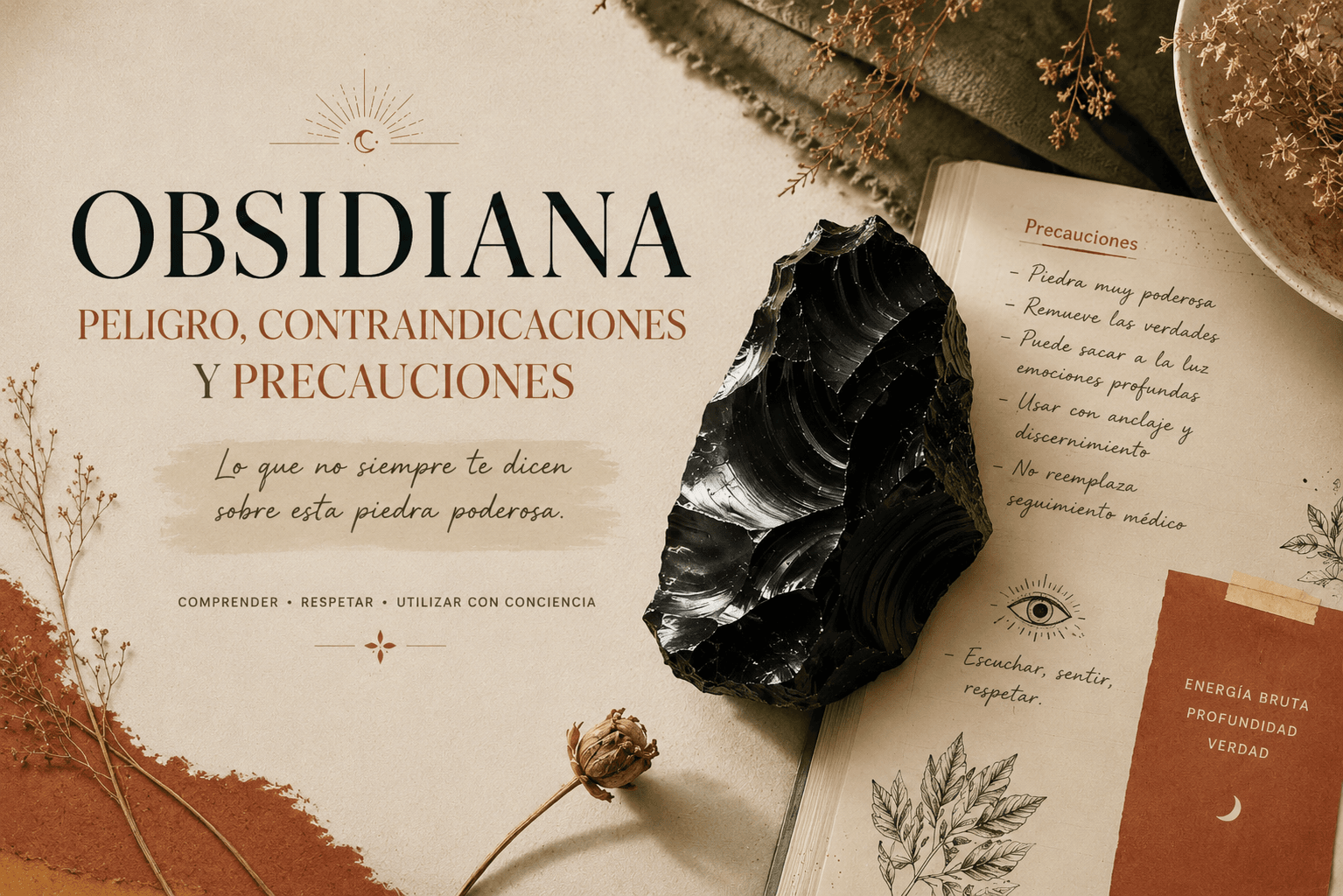 Obsidiana negra: hacer punto sobre los peligros y precauciones