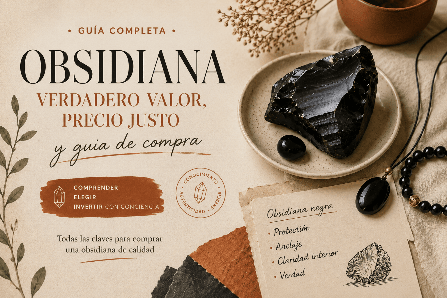 Obsidiana: verdadero valor, precio justo y guía de compra Comprender el verdadero valor y el precio justo de una joya de obsidiana hecha a mano