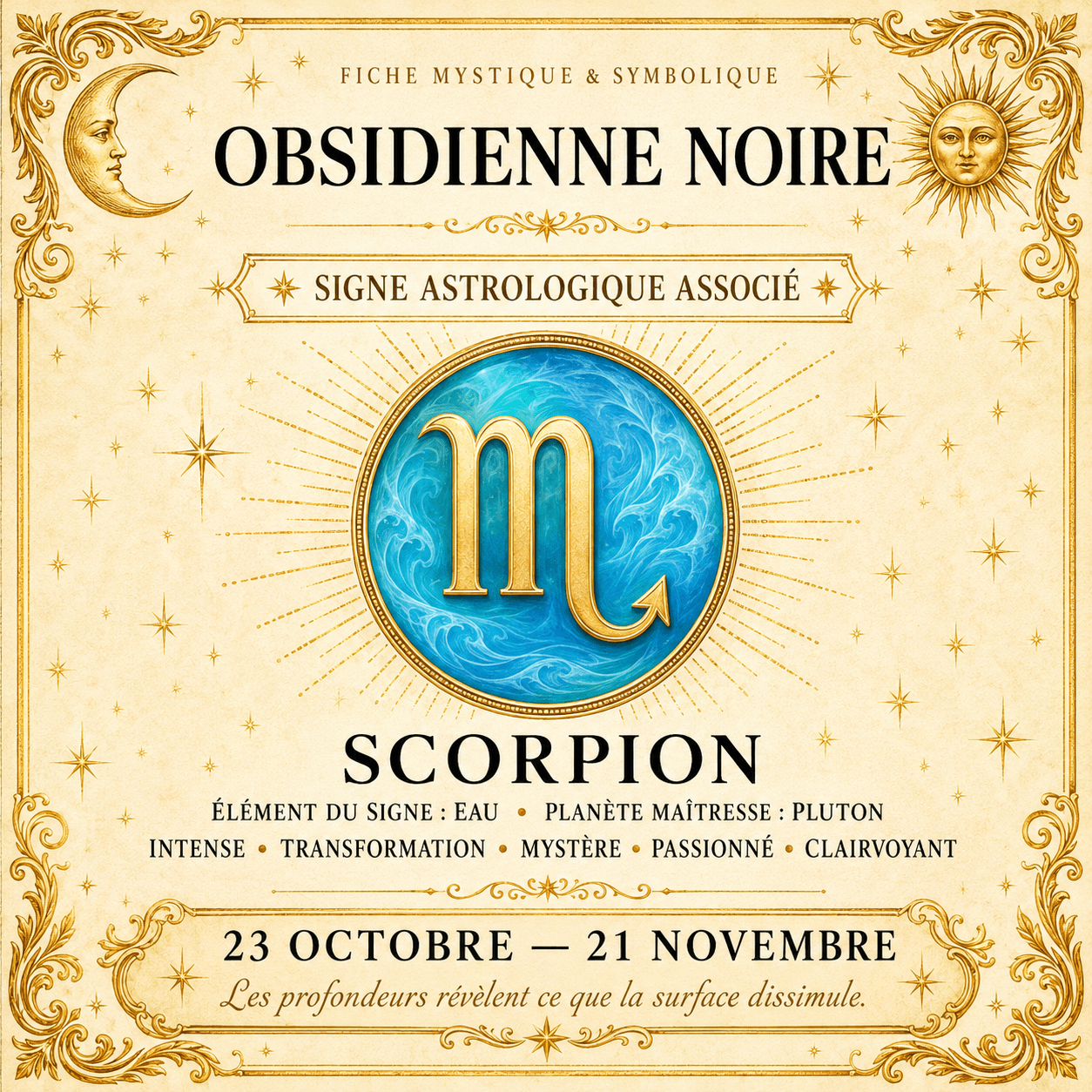 Signo astrológico asociado a obsidiana negra