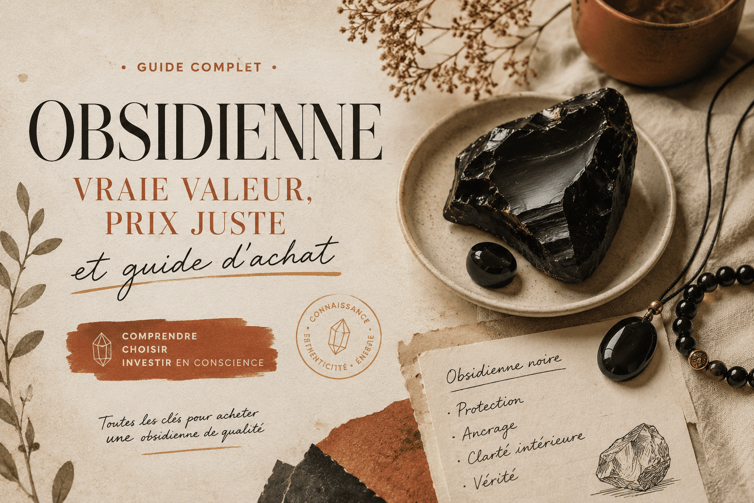 Comprendre la vraie valeur et le juste prix d'un bijou en obsidienne fait main