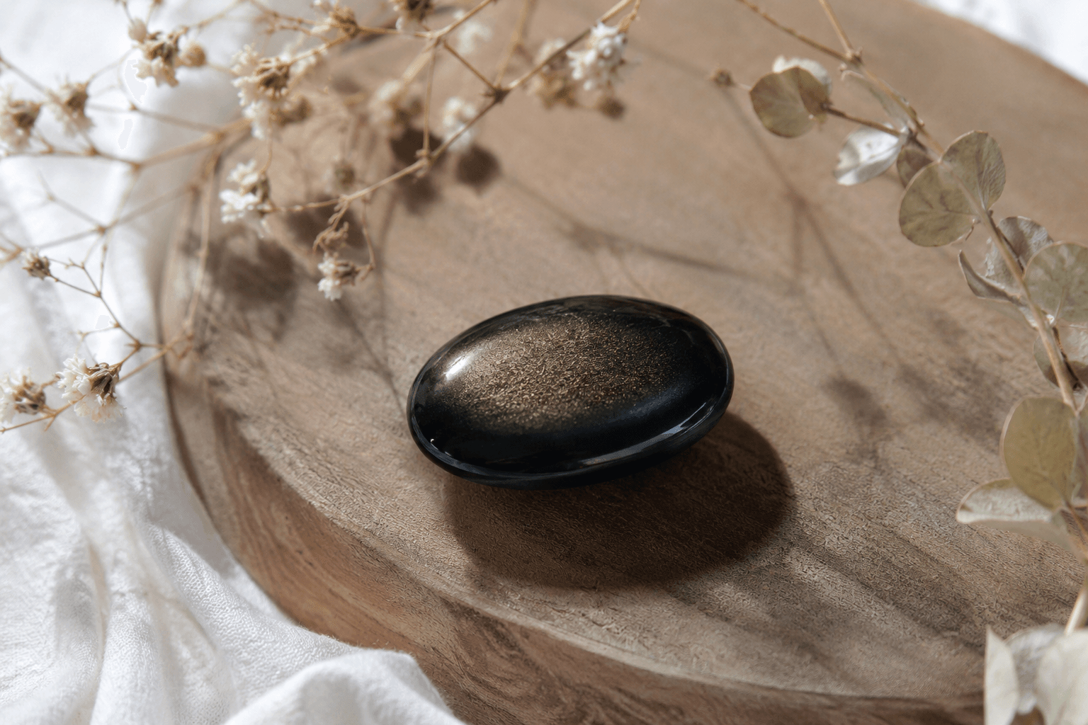 Gold sheen obsidian