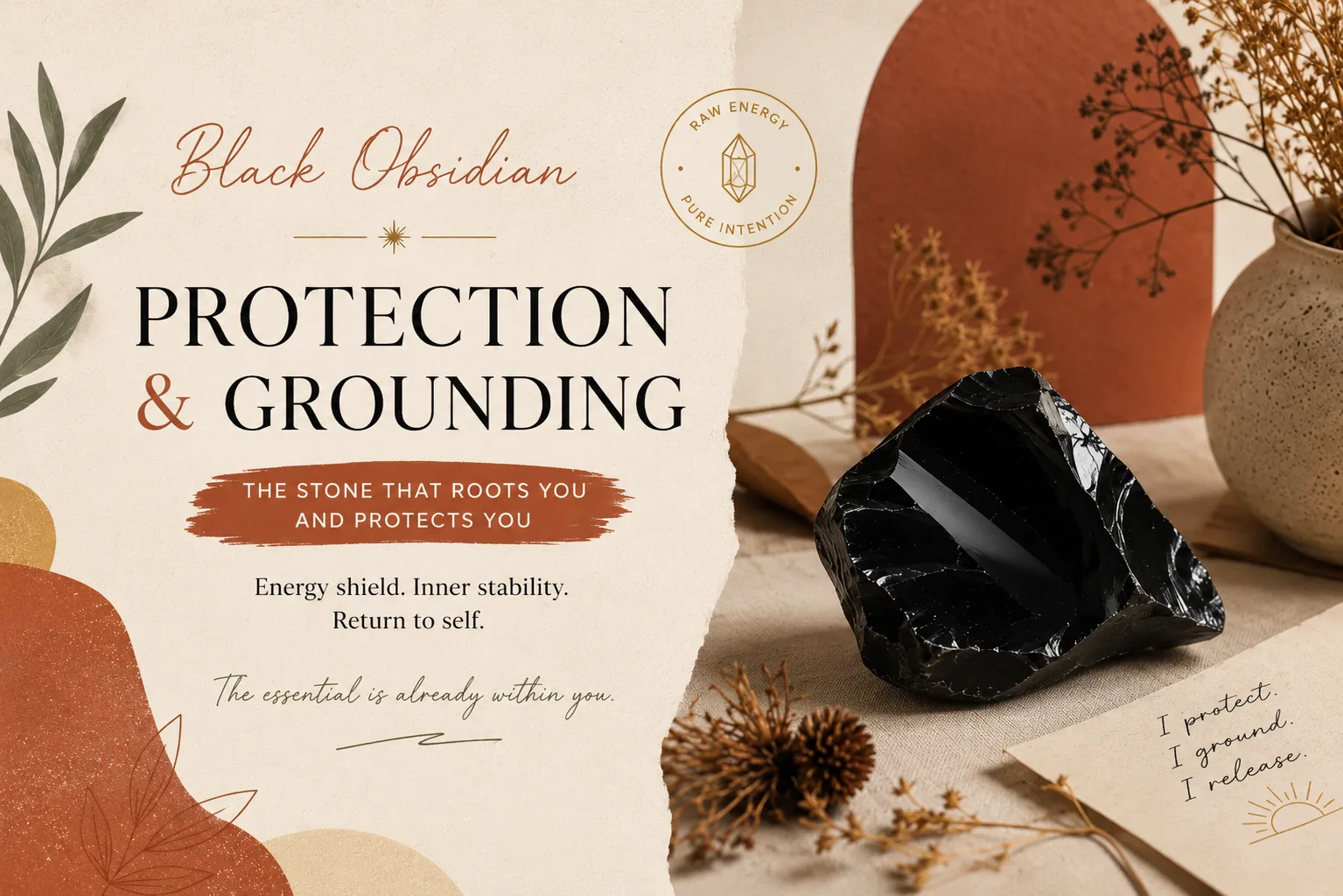 A piece of obsidian held in the hand