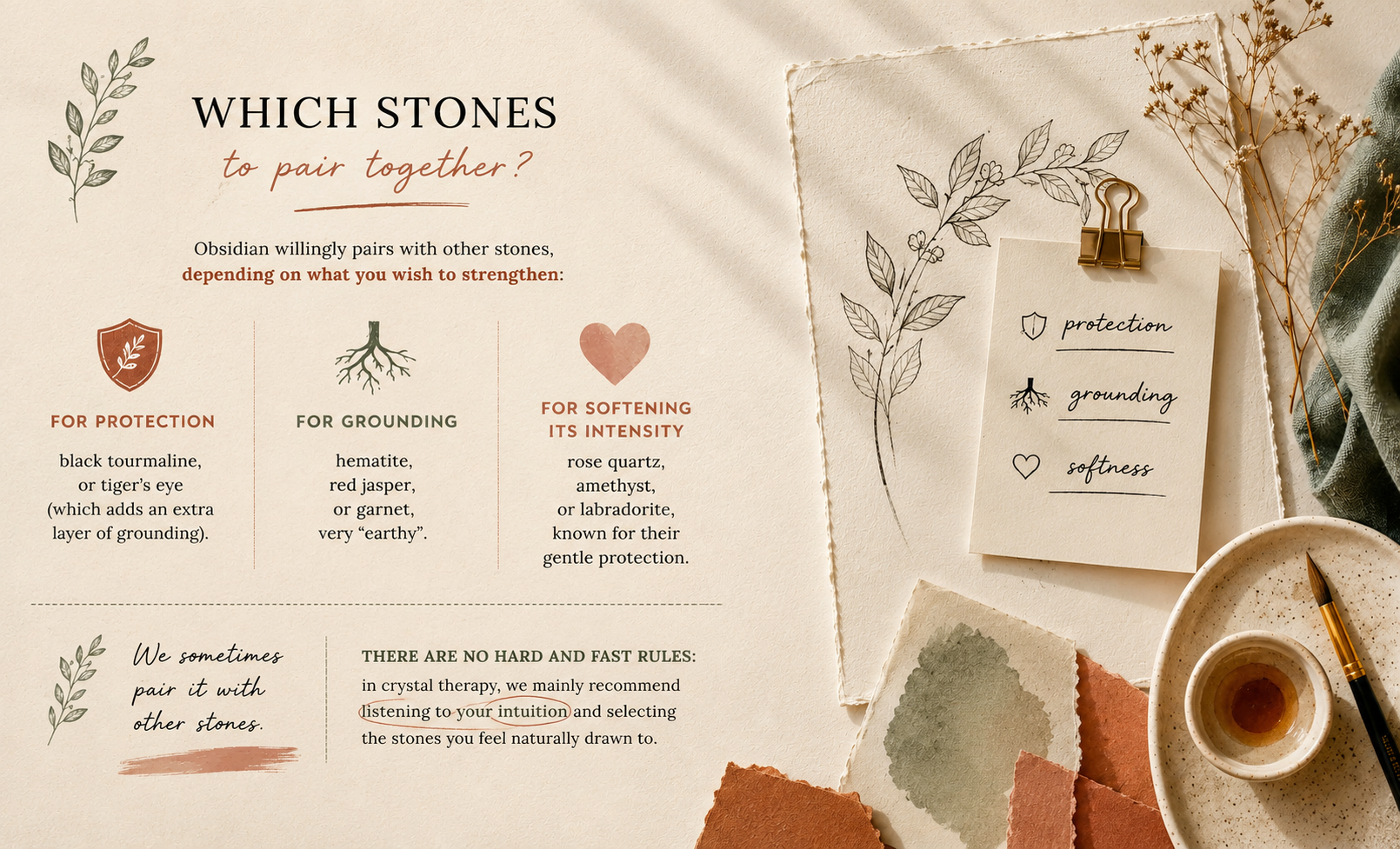 Sometimes paired with other stones