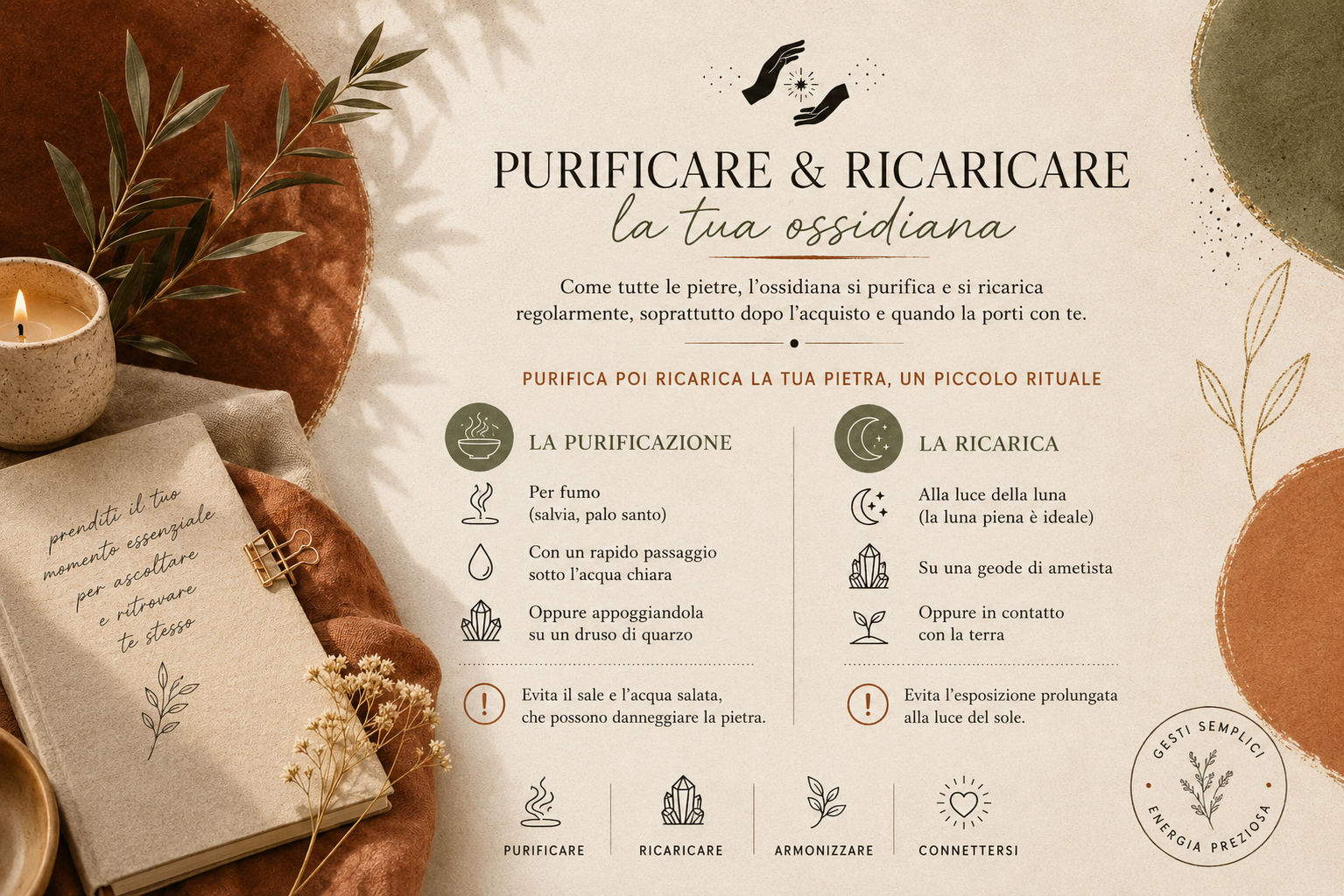 Pietra Ossidiana: la Guida Completa Purificare e poi ricaricare la pietra, un piccolo rituale