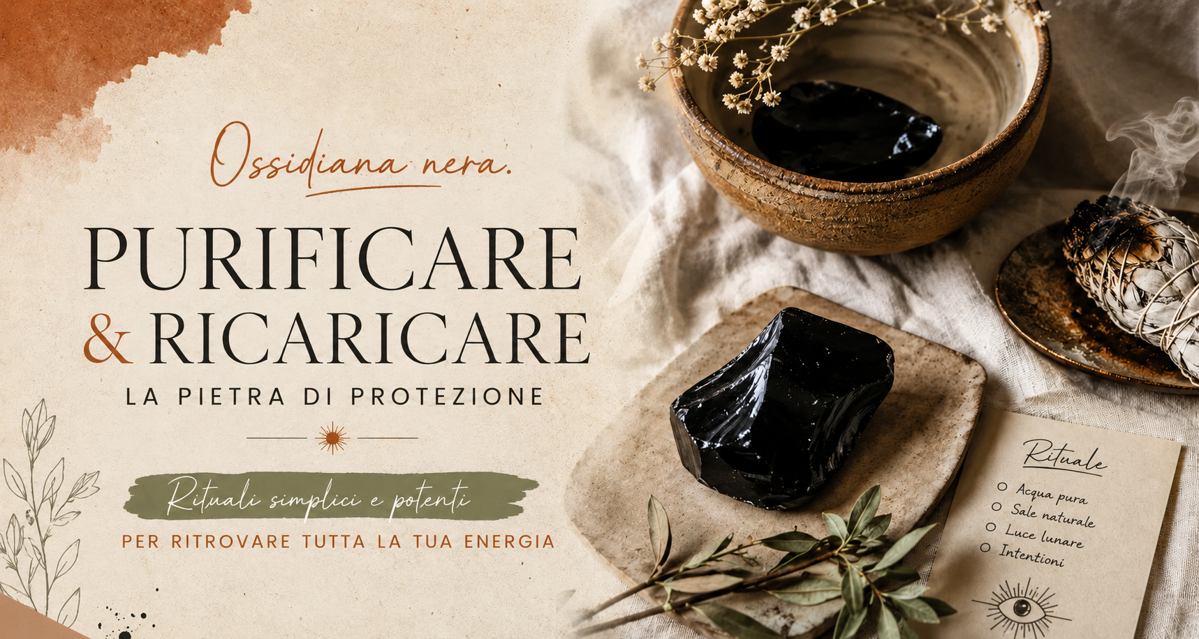 Purificare e ricaricare l'ossidiana Purificare e poi ricaricare, un piccolo rituale tutto in dolcezza