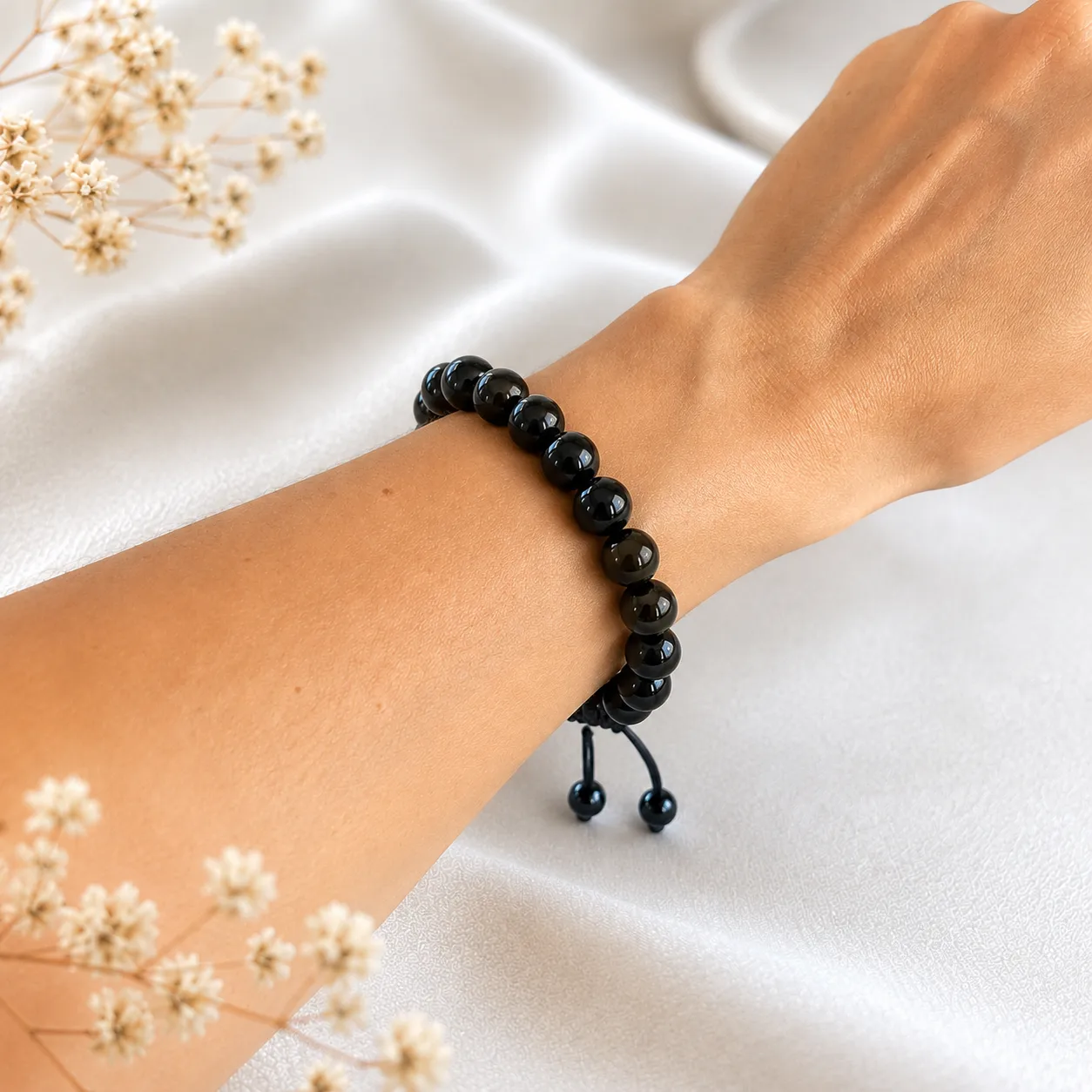 Pulsera de obsidiana negra Pulsera de obsidiana negra
