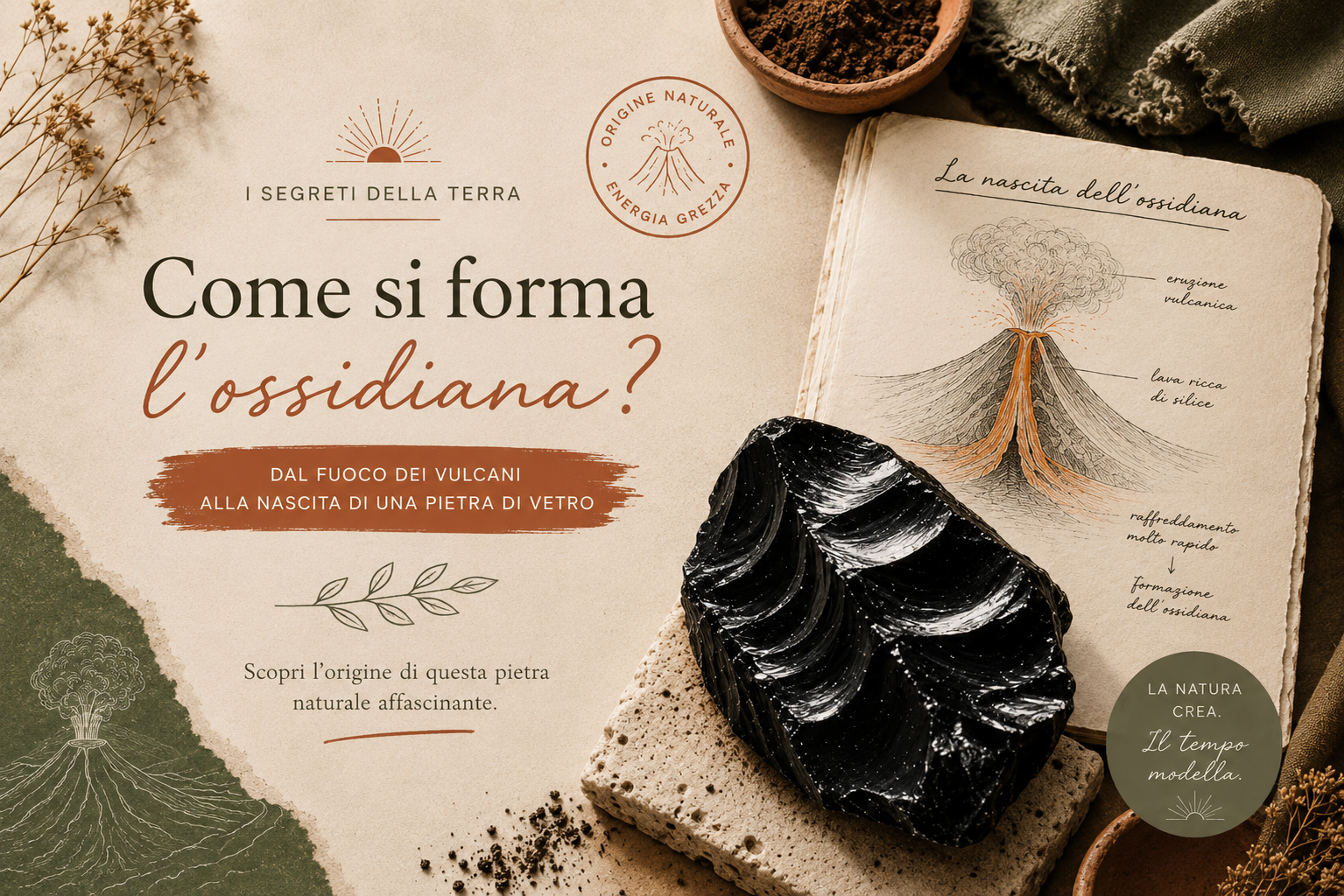 Come si Forma l'Ossidiana? L'ossidiana nasce dove la lava incontra l'aria