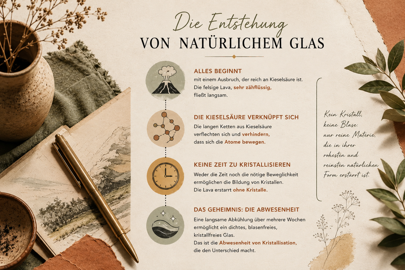 Wie entsteht Obsidian? Alles beginnt mit einem kieselsäurereichen Ausbruch