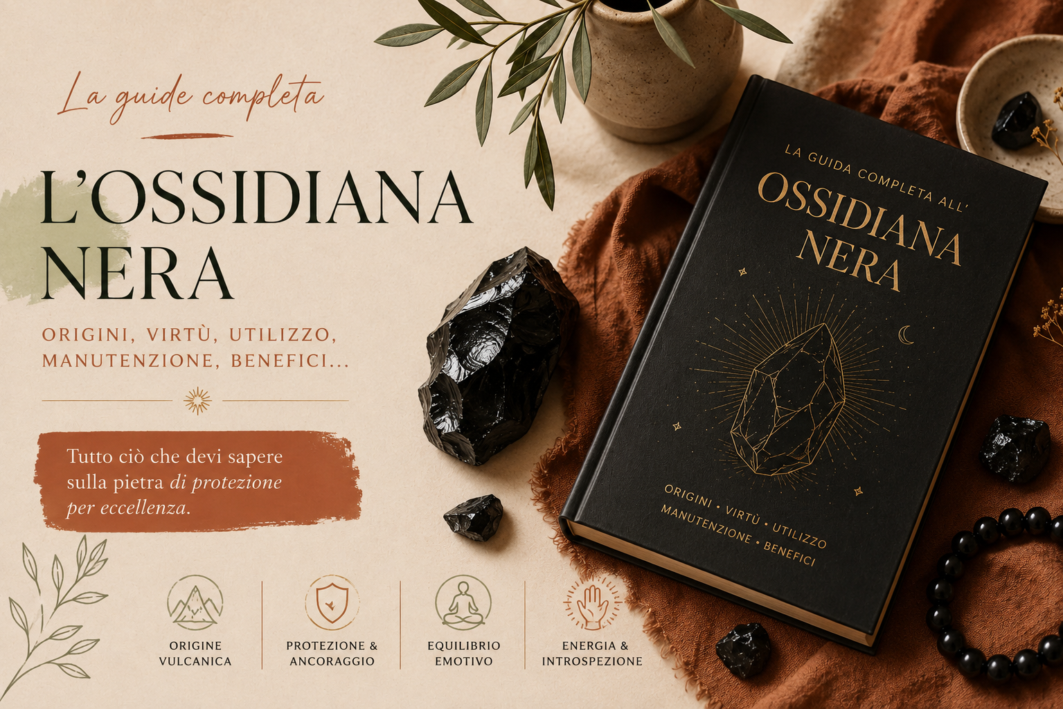 Pietra Ossidiana: la Guida Completa L'ossidiana, un vetro nato dal fuoco dei vulcani