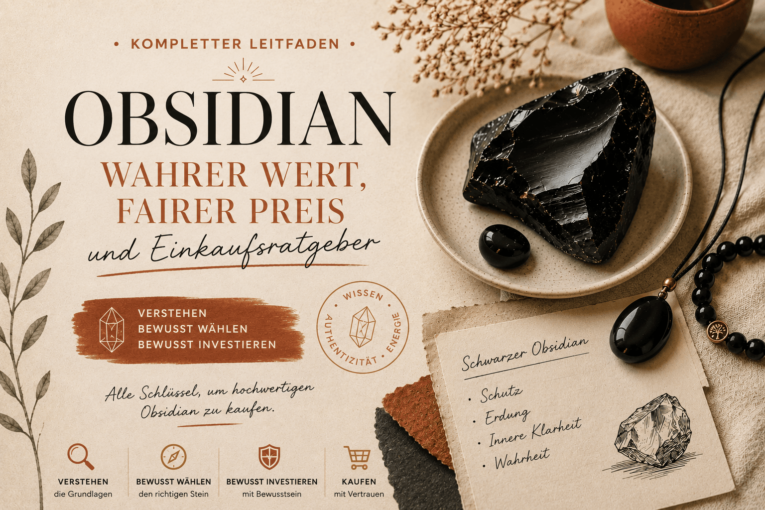 Den echten Wert und den fairen Preis eines handgefertigten Obsidian-Schmuckstücks verstehen