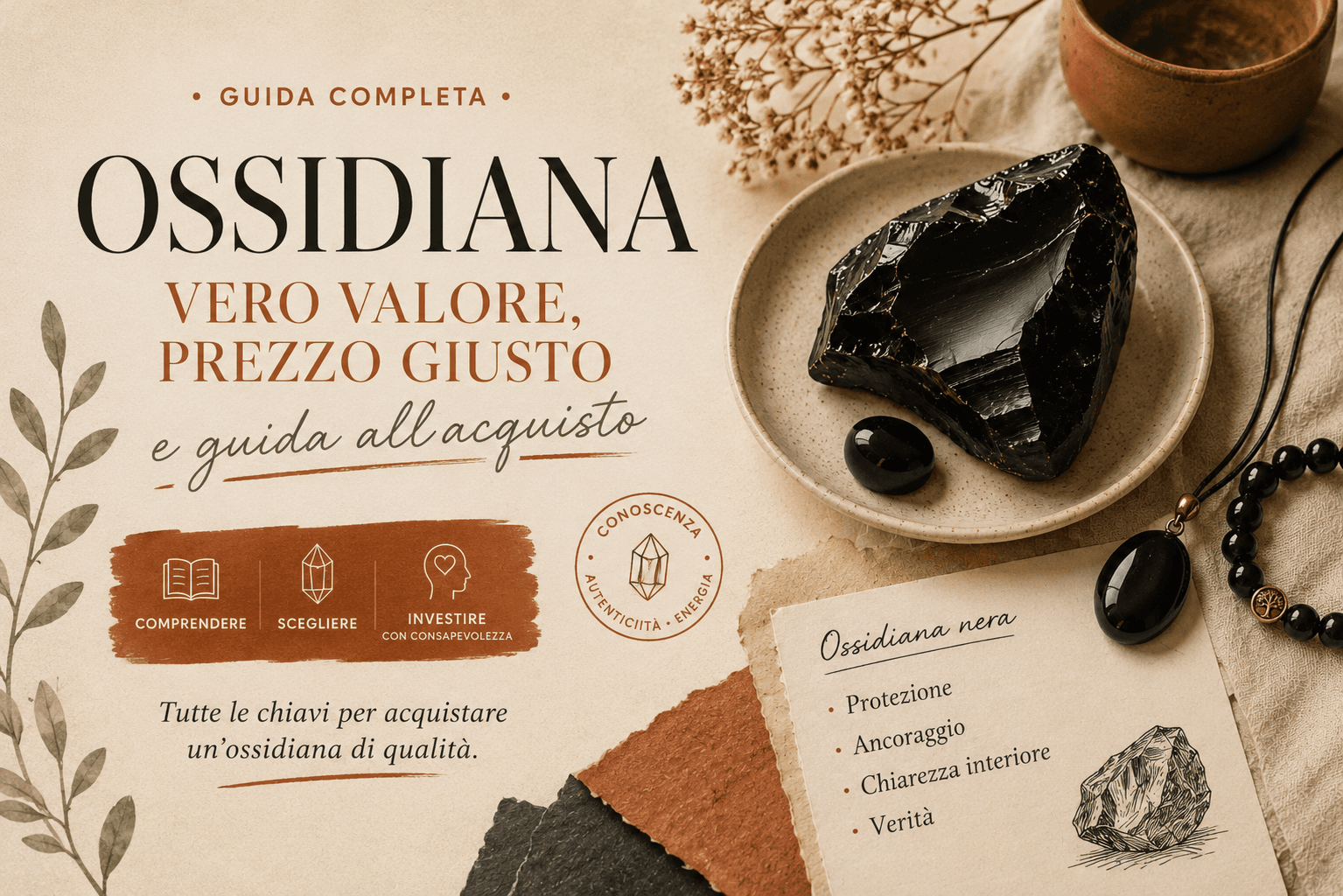 Ossidiana: valore reale, prezzo giusto e guida all'acquisto Capire il vero valore e il giusto prezzo di un gioiello in ossidiana fatto a mano