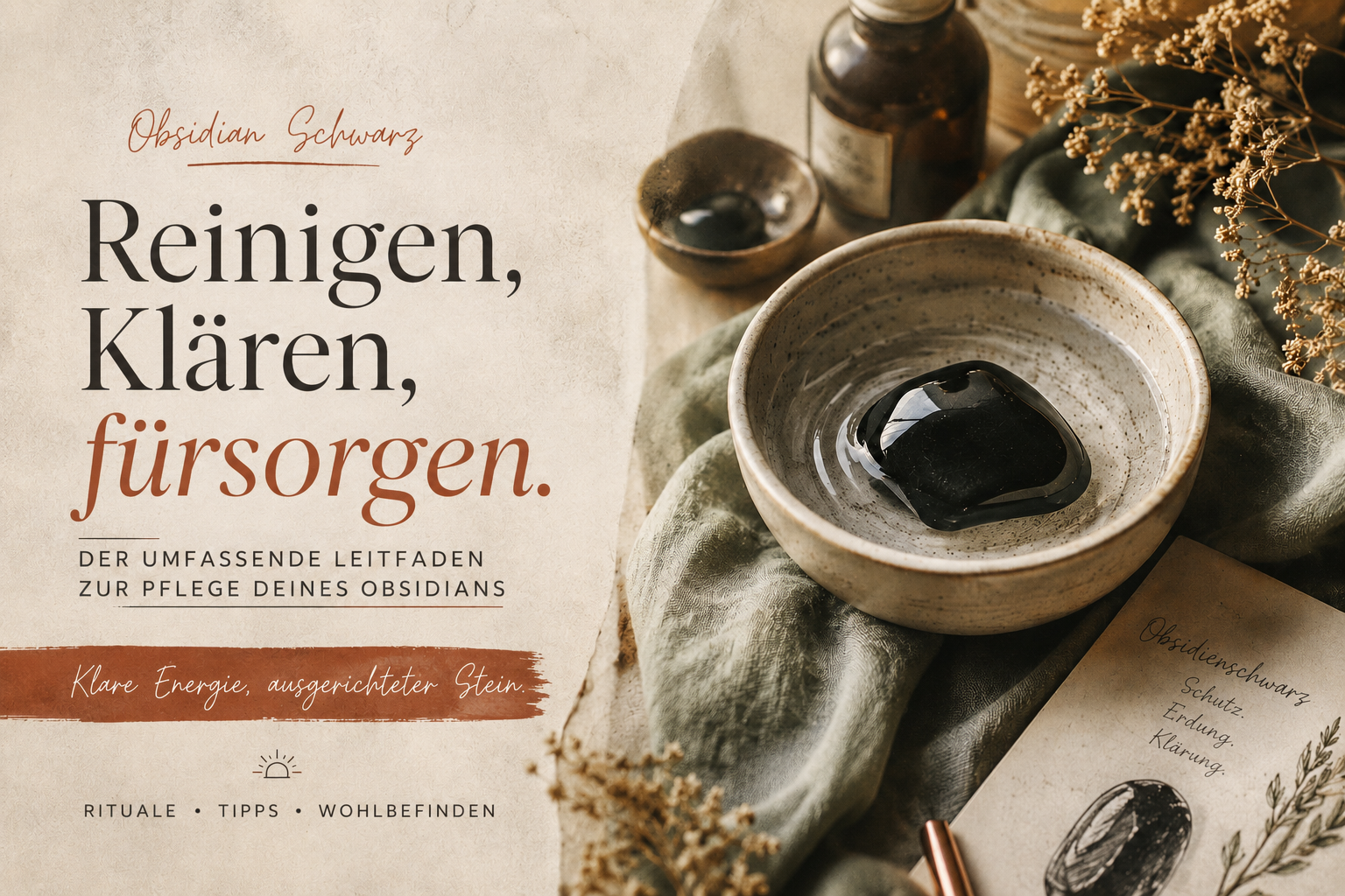 Obsidian reinigen und pflegen im Alltag Reinigung und Pflege eines Obsidian-Schmuckstücks