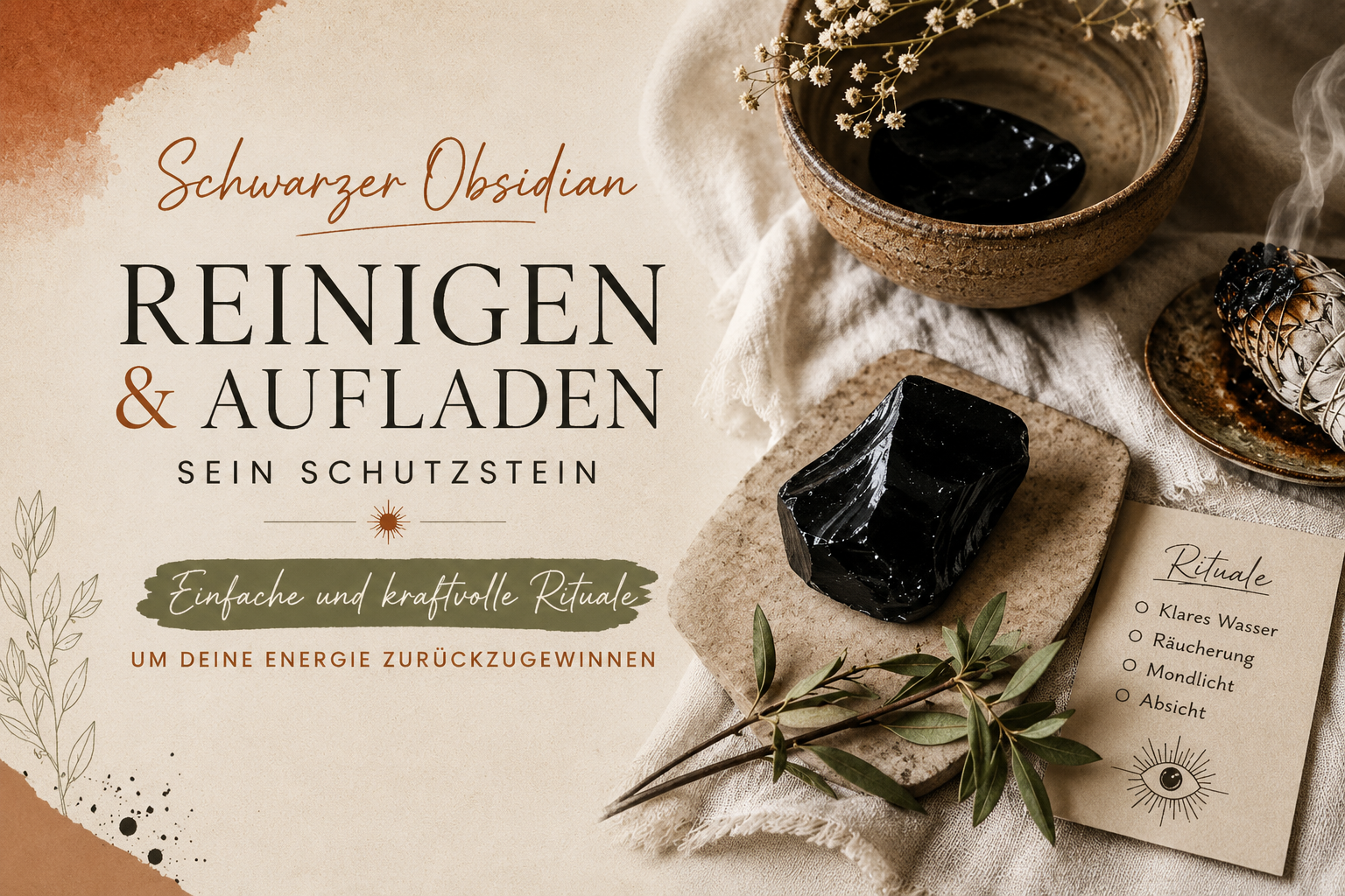 Obsidian reinigen und aufladen Reinigen und dann aufladen: ein sanftes kleines Ritual