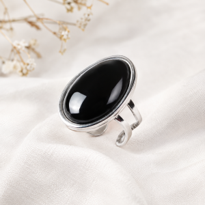 Bague Cabochon Obsidienne