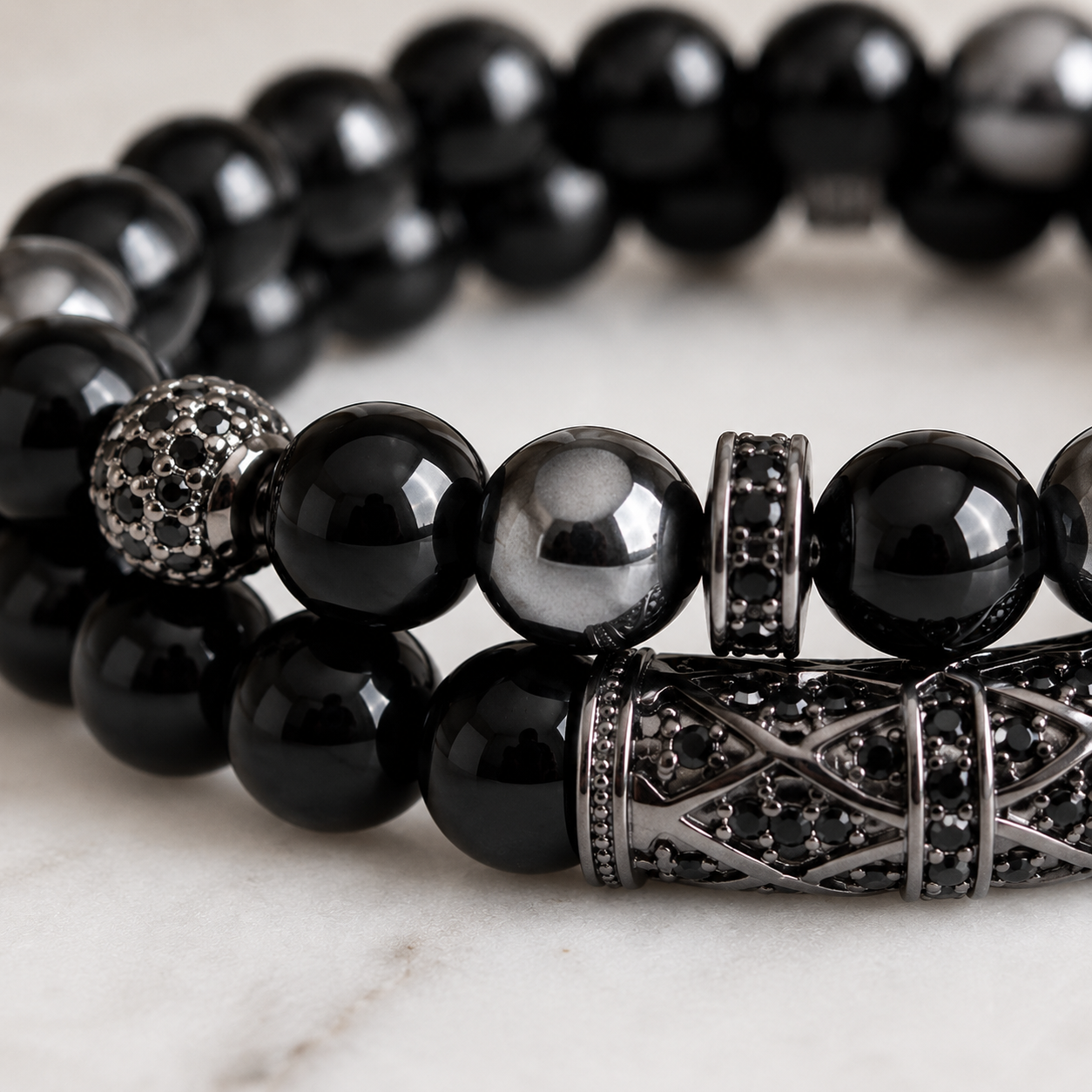 Bracelet Obsidienne Homme Bracelet Obsidienne Homme perles