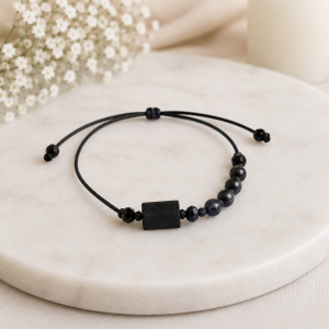 Bracelet de cheville en Obsidienne