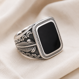 Chevalière Obsidienne noire