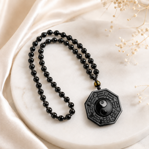 Collier Yin & Yang Obsidienne