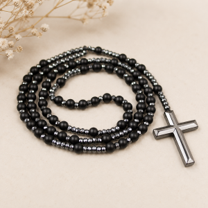 Collier de Perles d'Obsidienne