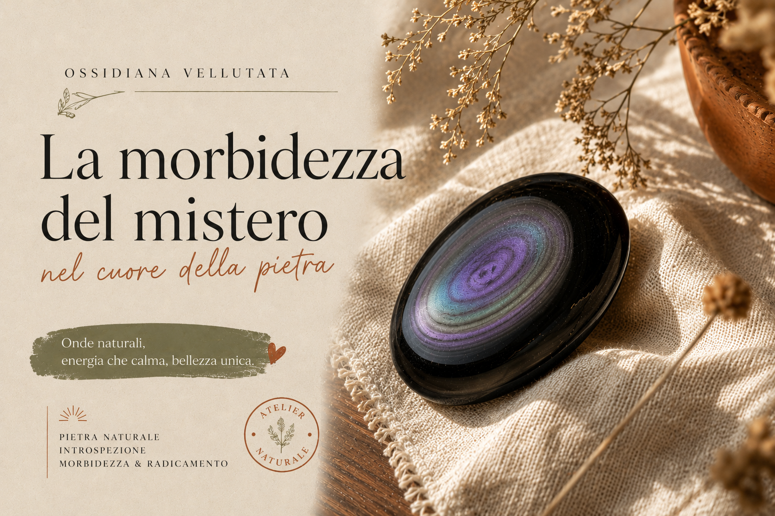 L'ossidiana velluto di pavone e la perla blu Ossidiana velluto di pavone con ondulazioni lavanda e verdi