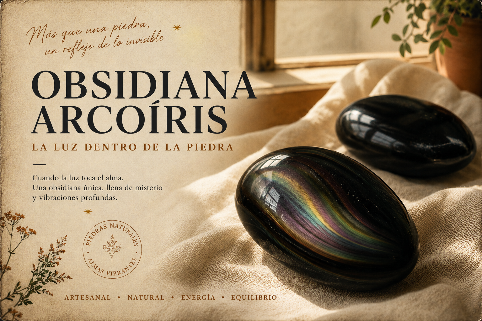 La Obsidiana Arcoíris y sus Reflejos Irisados Obsidiana arcoíris pulida mostrando irisaciones verdes y moradas