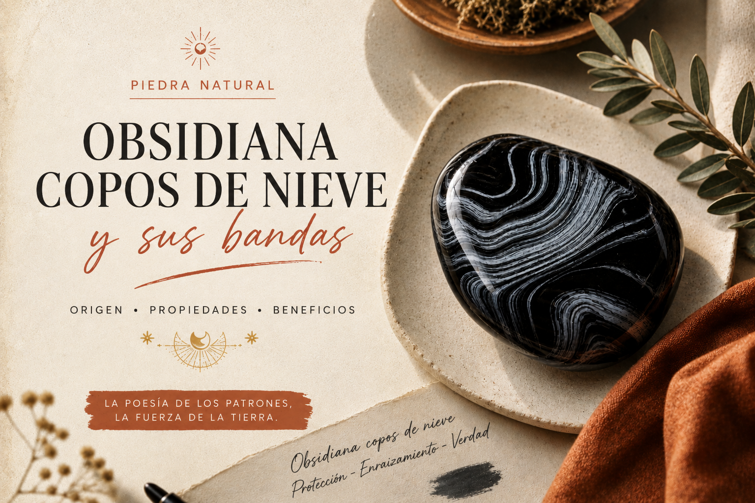 Obsidiana encaje de medianoche revelando sus cintas negras a contraluz