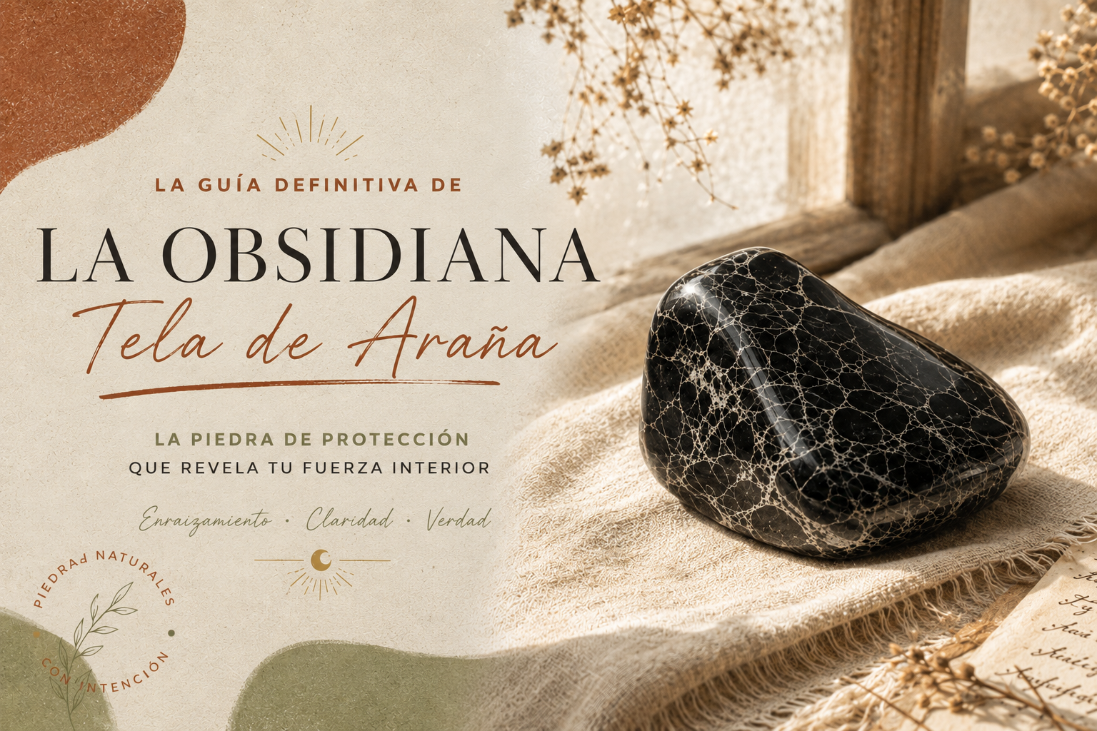 Obsidiana telaraña recorrida por una red de venas claras