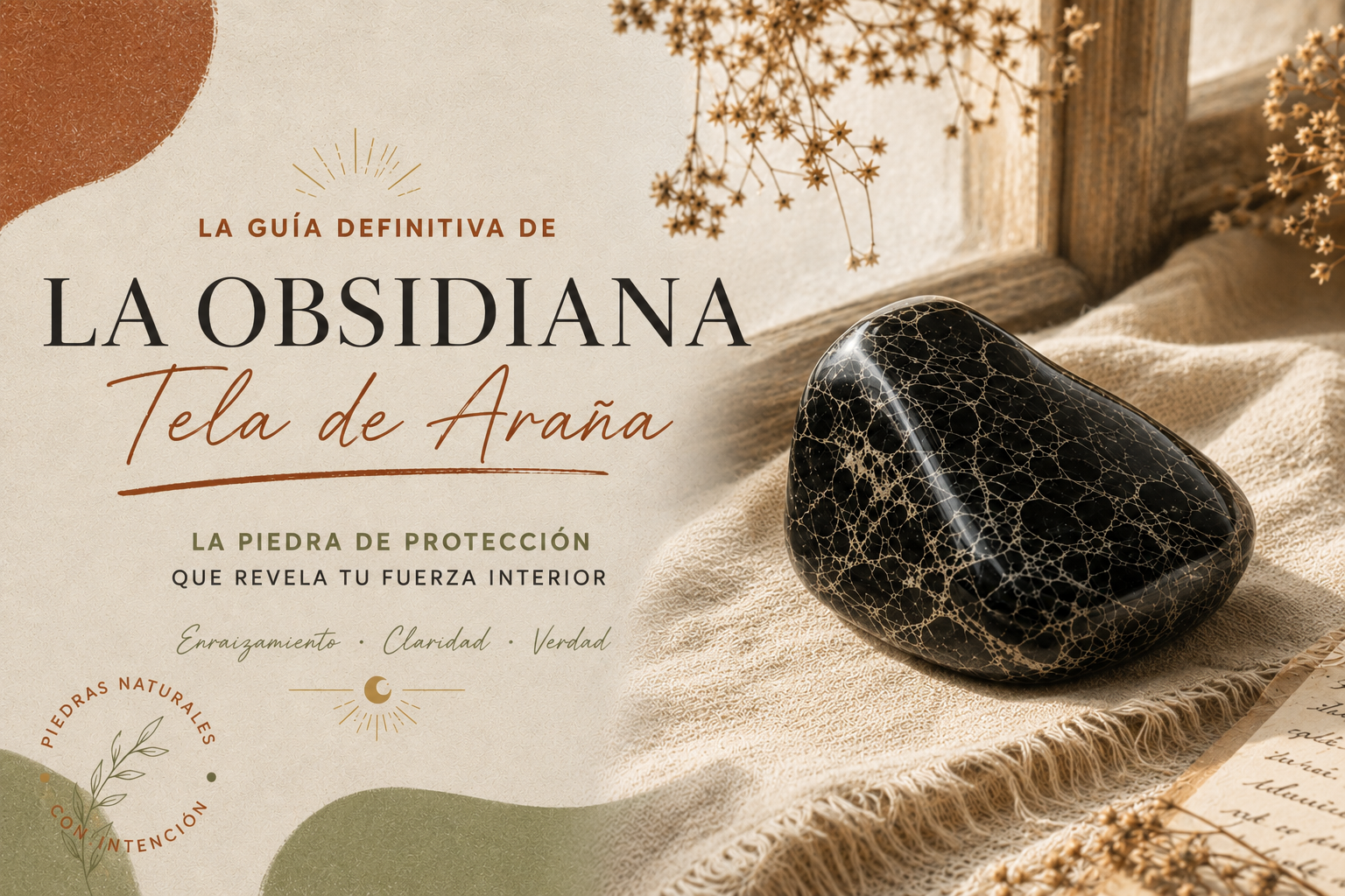 Obsidiana telaraña recorrida por una red de venas claras