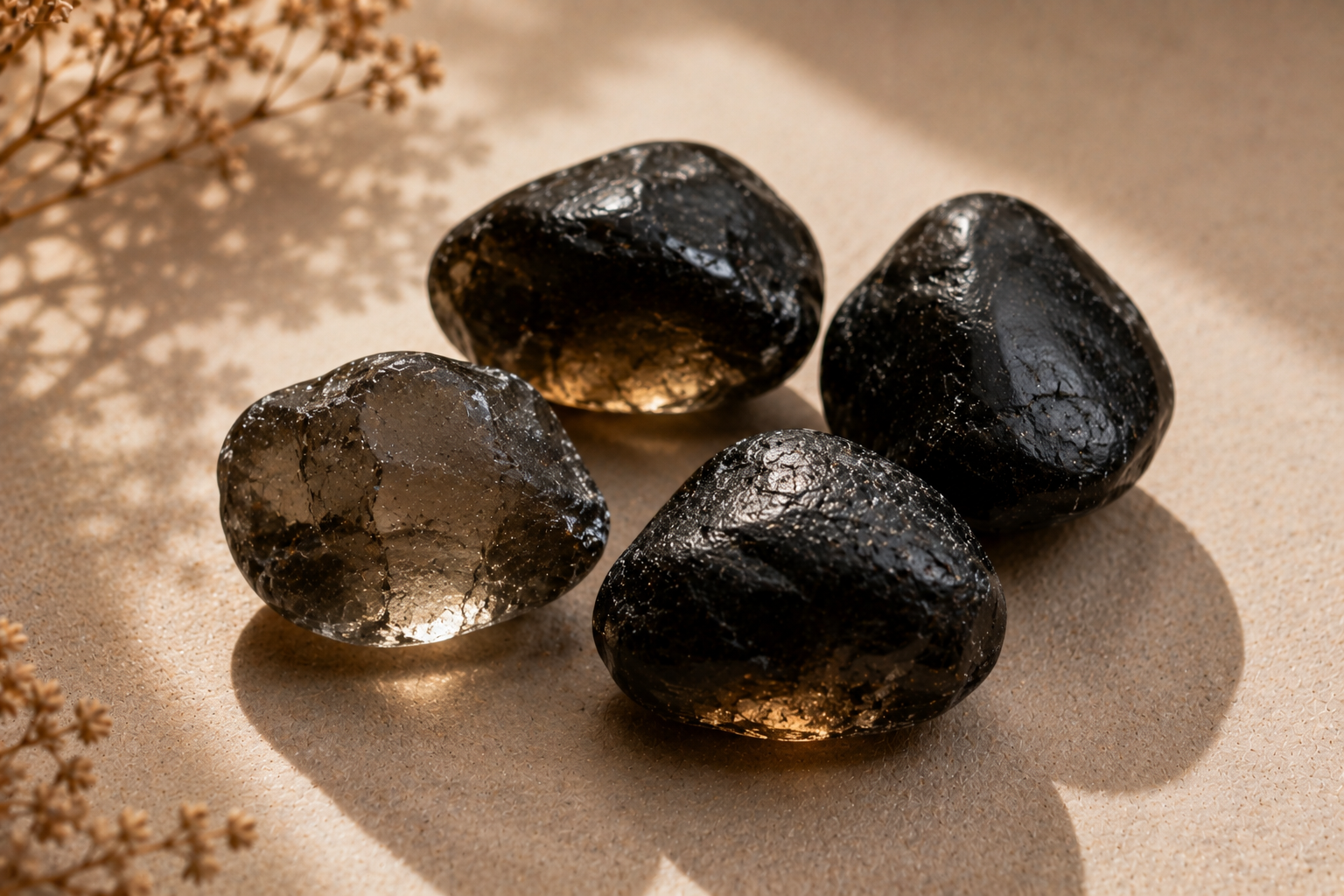 Larmes d'Apache, petits galets d'obsidienne translucides