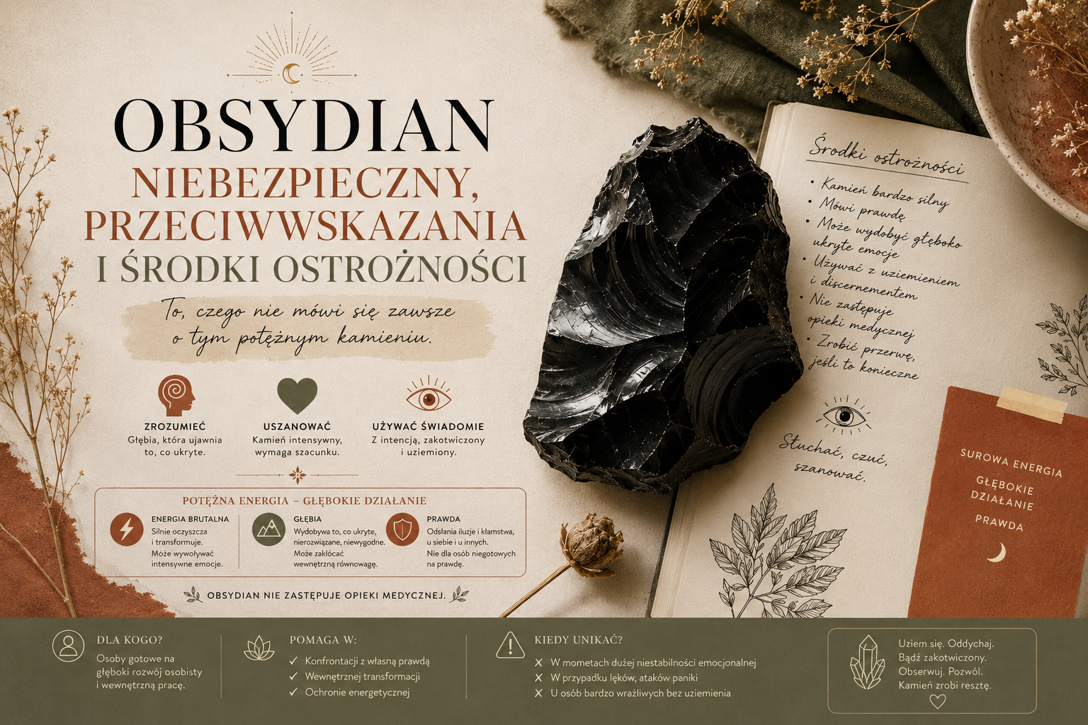 Czarny obsydian: przegląd zagrożeń i środków ostrożności