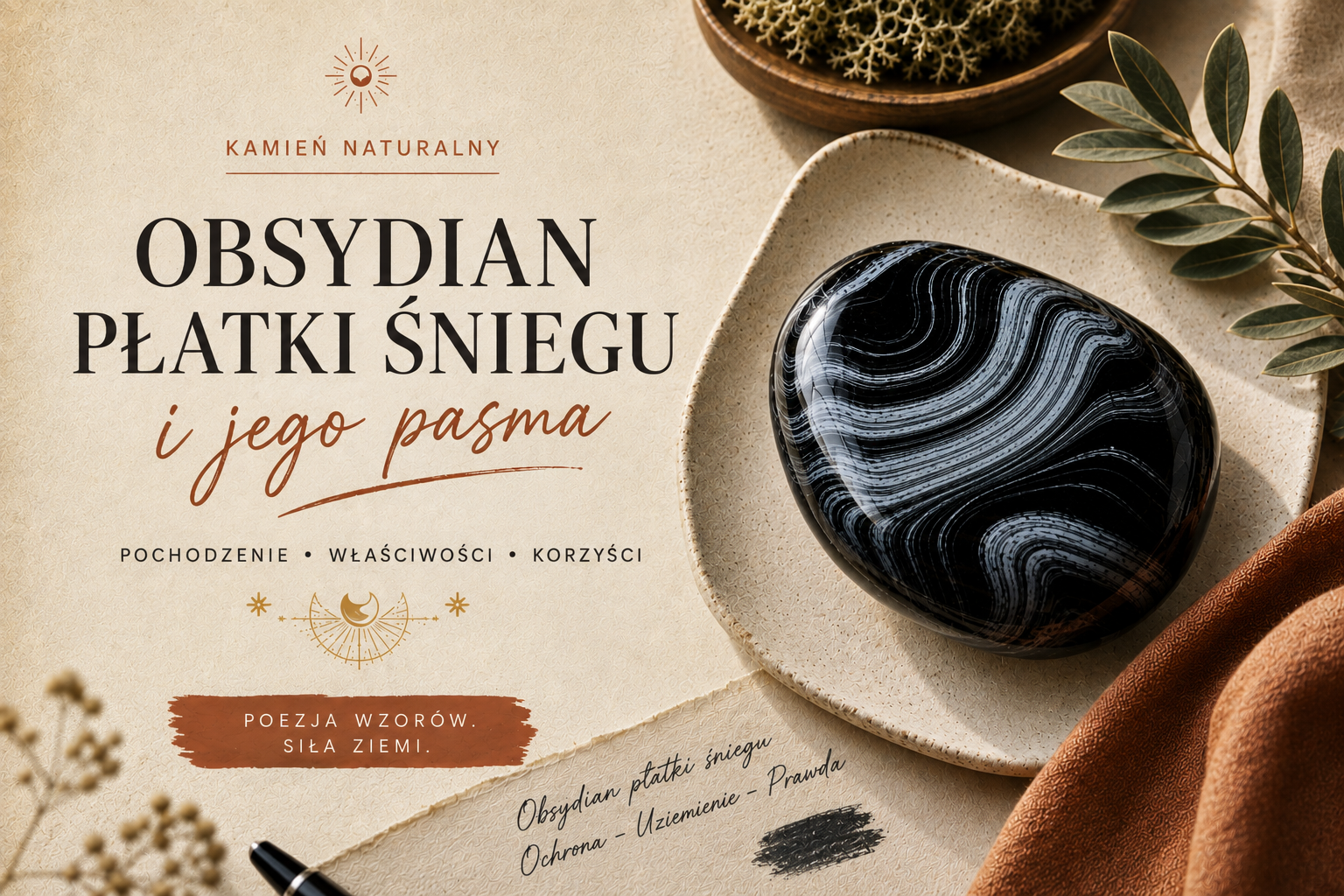 Obsydian koronka północy ujawniający swoje czarne wstążki pod światło