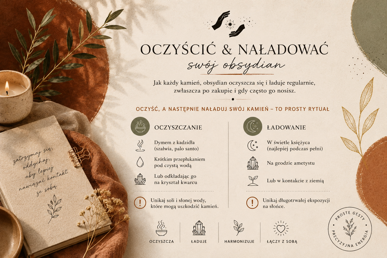 Najpierw oczyszczanie, potem ładowanie kamienia, mały rytuał
