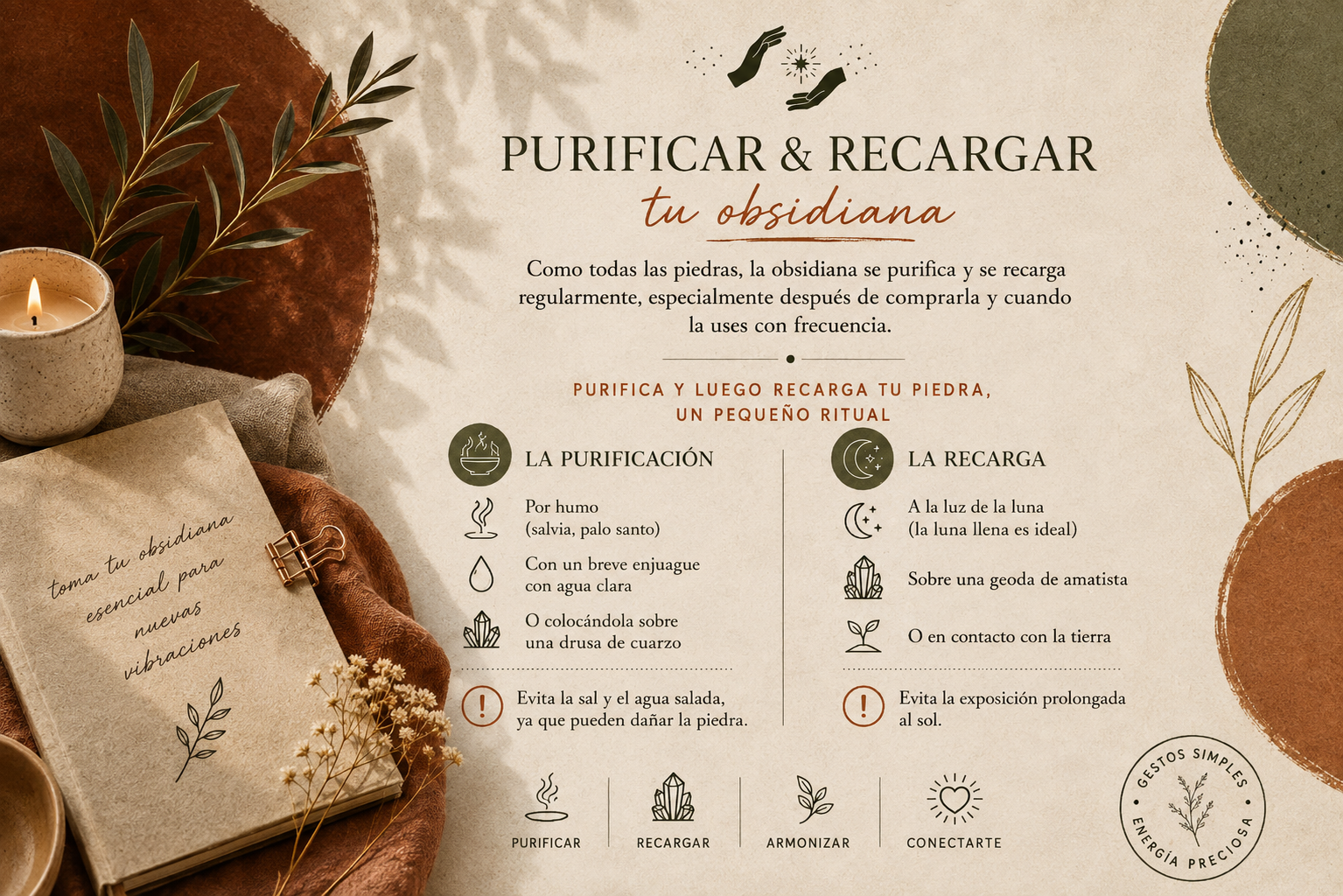 Purificar y luego recargar tu piedra, un pequeño ritual