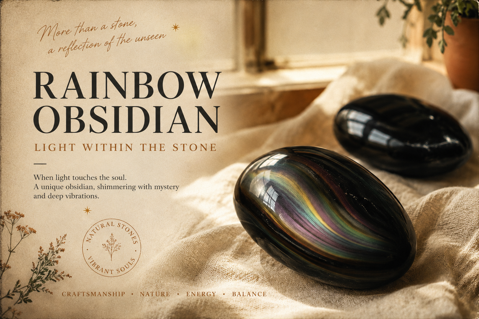 Rainbow Obsidian: The Stone With Iridescent Flashes Polished rainbow obsidian revealing green and purple iridescence