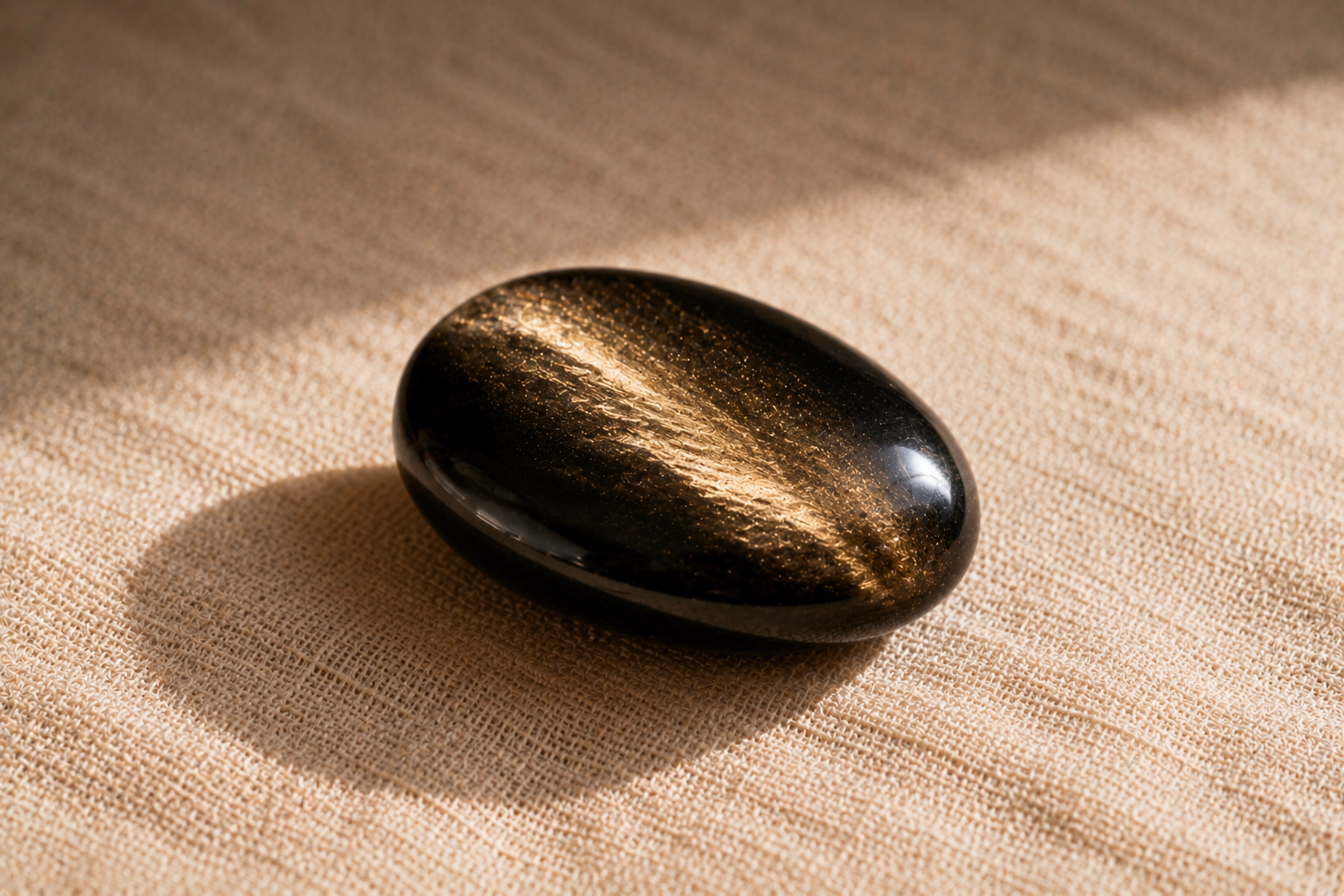 Obsidienne et chakras : le guide complet Obsidienne dorée au voile chatoyant associée au plexus solaire